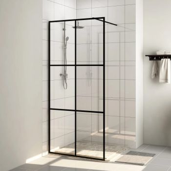 vidaXL Paravan de duș walk-in negru 90x195 cm sticlă ESG transparentă