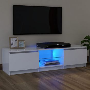 vidaXL Comodă TV cu lumini LED, alb, 120x30x35,5 cm