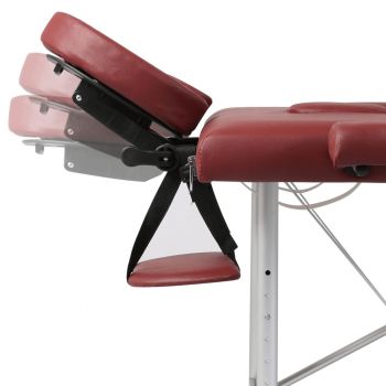 vidaXL Masă masaj pliabilă, 2 zone, roșu, cadru aluminiu