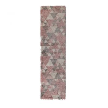 Covor Flair Rugs Nuru, 60 x 230 cm, roz - gri