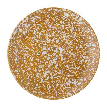 Farfurie de desert din gresie ceramică Bloomingville Carmel, ø 21 cm, portocaliu-alb