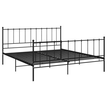 vidaXL Cadru de pat, negru, 180x200 cm, metal