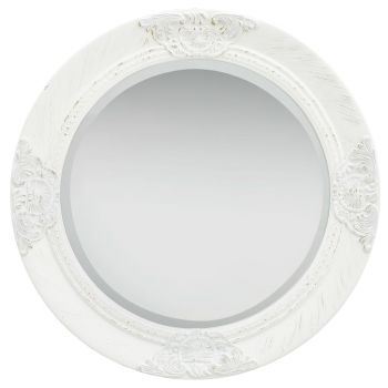 vidaXL Oglindă de perete în stil baroc, alb, 50 cm