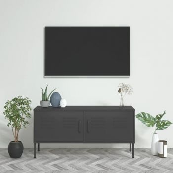 vidaXL Comodă TV, antracit, 105x35x50 cm, oțel
