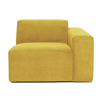 Modul cu tapițerie din reiat pentru canapea colț de dreapta Scandic Sting, 101 cm, galben muștar
