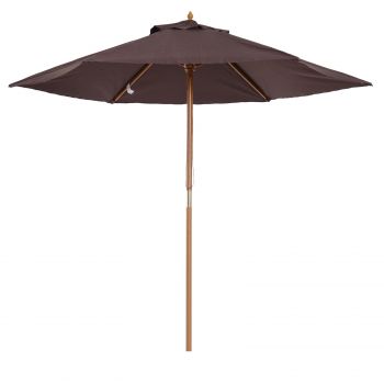 Outsunny Umbrela din Lemn Umbrela Soare pentru Extern pentru Gradina Φ250 cm | Aosom Ro