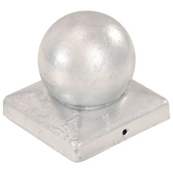 vidaXL Capace stâlpi tip glob, 6 buc., 101x101 mm, metal galvanizat