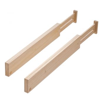 Set 2 separatoare pentru sertare din lemn paulownia iDesign Eco, înălțime 6,4 cm