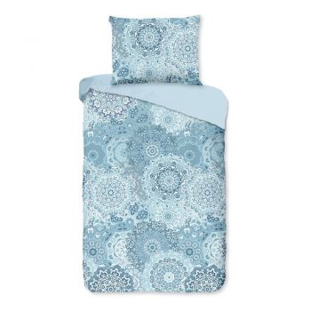 Lenjerie de pat din bumbac pentru pat dublu Bonami Selection Mandala, 200 x 200 cm, albastru ieftina