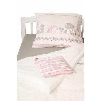 Lenjerie pat copii Odette Pink 100x15040x60 cm