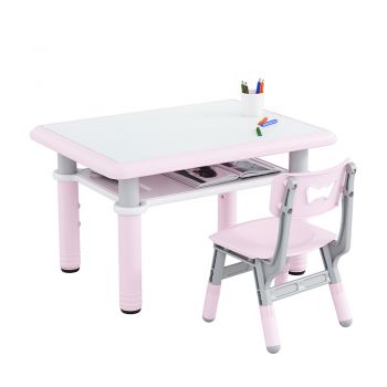 Set masuta si scaunel cu inaltime reglabila 60x80 cm Lift Table Pink