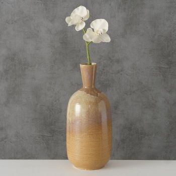Vaza decorativa din portelan, Elikia Maro / Bej, Ø15xH36 cm