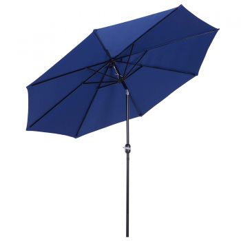 Umbrela de Gradina Outsunny Φ300cm, Stalp Demontabil, Metal si Poliester Albastru | Aosom RO