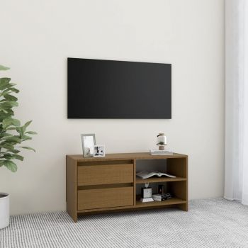 vidaXL Comodă TV, maro miere, 80x31x39 cm, lemn masiv de pin
