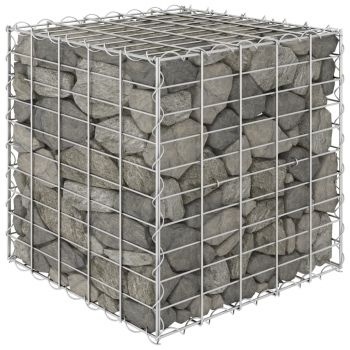 vidaXL Strat înălțat cub gabion, 50 x 50 x 50 cm, sârmă de oțel