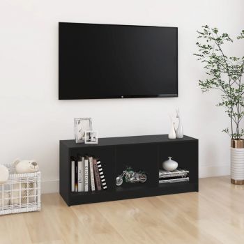 vidaXL Comodă TV, negru, 104x33x41 cm, lemn masiv de pin