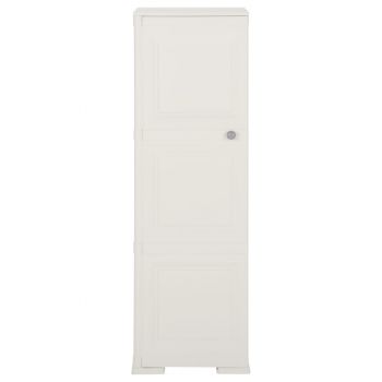 vidaXL Dulap din plastic, 40x43x125 cm, alb angora, design de lemn