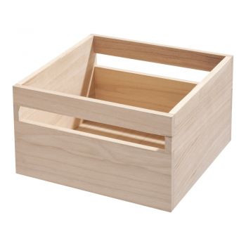 Cutie depozitare din lemn paulownia iDesign Eco Wood, 25,4 x 25,4 cm