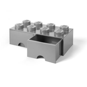 Cutie depozitare cu 2 sertare LEGO®, gri