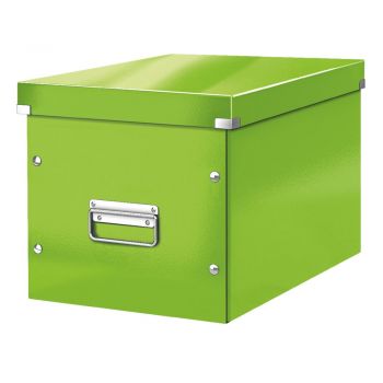 Cutie de depozitare verde din carton cu capac 32x36x31 cm Click&Store – Leitz ieftina