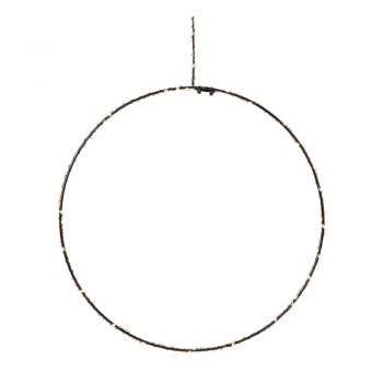 Decorațiune luminoasă suspendată de Crăciun Markslöjd Alpha Circle, înălțime 30 cm, negru