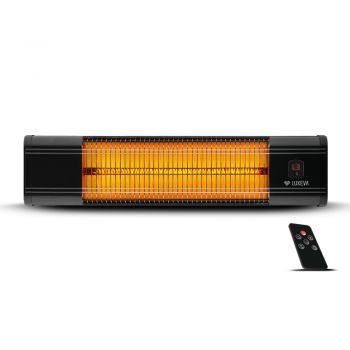 Incalzitor cu infrarosu pentru terase LUXEVA 2500 HRS, 3 trepte putere, IP55, termostat, temporizator, telecomanda, negru