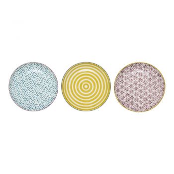 Set de 3 farfurii de desert din gresie ceramică Bloomingville Patrizia, ø 16 cm