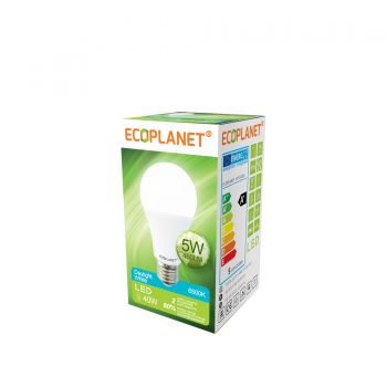 Bec LED Ecoplanet, E27, 5W (40W), 450 LM, F, lumina rece 6500K, Mat