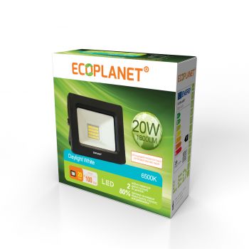 Proiector LED Ecoplanet Tablet, 20W (100W), 1800LM, F, lumină rece 6500K, IP65