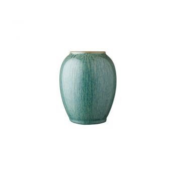 Vază din gresie ceramică Bitz, înălțime 12,5 cm, verde