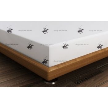 Cearceaf de pat pentru o persoana BHPC 004 - Lilac, Beverly Hills Polo Club, 180x240 cm, 100% bumbac ranforce, alb/lila