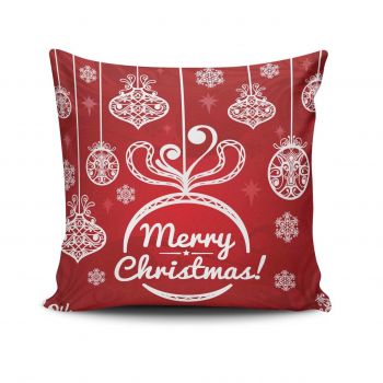 Perna decorativa, Christmas NOELKRLNT-8, 43x43 cm, policoton, multicolor ieftina