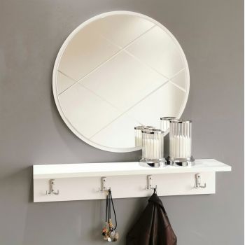 Set oglinda si cuier V100, Neostill, 60 cm/80 x 15 cm, alb