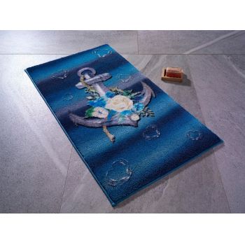 Covoras de baie Romantic Anchor, Confetti, 57x100 cm, bleumarin ieftin