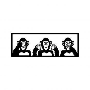 Decoratiune de perete, Three Monkeys S, Tanelorn, 50x18 cm, metal