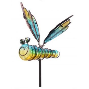 Lampa de gradina Dragonfly, 20x6x105 cm, metal, verde