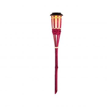 Lampa de gradina Torch, Lumineo, 9x54 cm, bambus, roz ieftin
