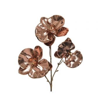 Decoratiune Orchid, Decoris, 22x10x45 cm, plastic, cupru