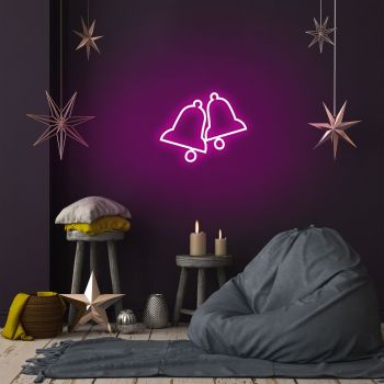 Lampa de perete Bells, Neon Graph, 30x24x2 cm, roz