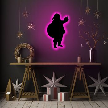 Lampa de perete Santa Claus 2, Neon Graph, 32x52 cm, roz ieftina