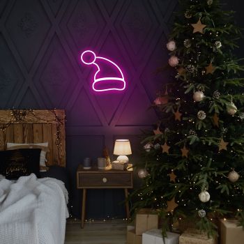 Lampa de perete Santa Claus, Neon Graph, 28x26x2 cm, roz ieftina
