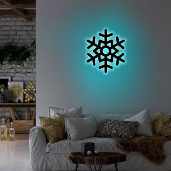 Lampa de perete Snowflake 2, Neon Graph, 28x32 cm, albastru ieftina