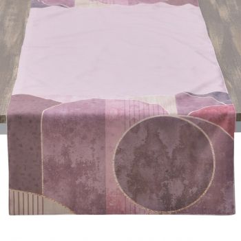 Traversa de masa Purple Pink, InArt, 40x140 cm, catifea la reducere