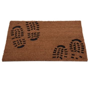 Covoras de intrare Footprint, 39x59 cm, fibra de cocos, maro/negru ieftin