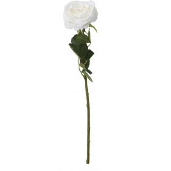 Floare artificiala Rose, 12x12x63 cm, poliester, alb