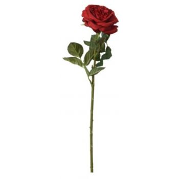 Floare artificiala Rose, 12x12x63 cm, poliester, rosu ieftina