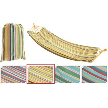 Hamac Stripe, 200x100 cm, policoton, galben /verde la reducere