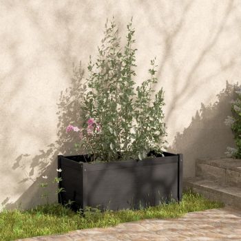 vidaXL Jardinieră de grădină, gri, 100x50x50 cm, lemn masiv de pin