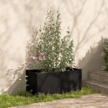 vidaXL Jardinieră de grădină, negru, 100x50x50 cm, lemn masiv de pin