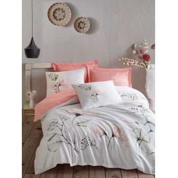 Lenjerie de pat din bumbac Satinat Erlina Multicolor, 200 x 220 cm